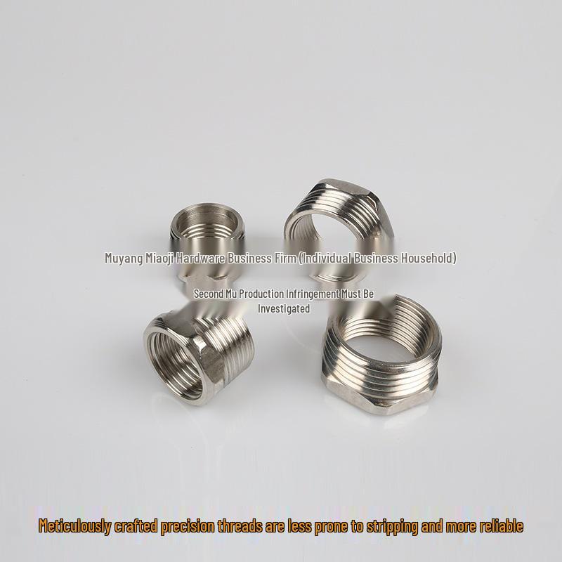 304 Stainless Steel Reducing Nipple, Male/Female, Thickened, 6-Point to 4-Point, 4-Point to M14 Pressure Gauge Adapter