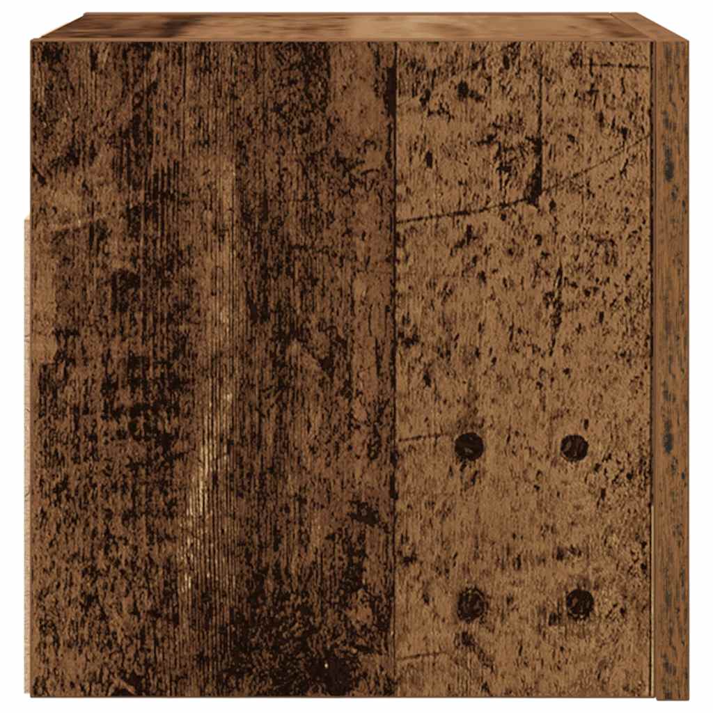 Wall Mounted TV Cabinets Set of 2 Rustic Wood Look 30.5 x 30 x 30 cm