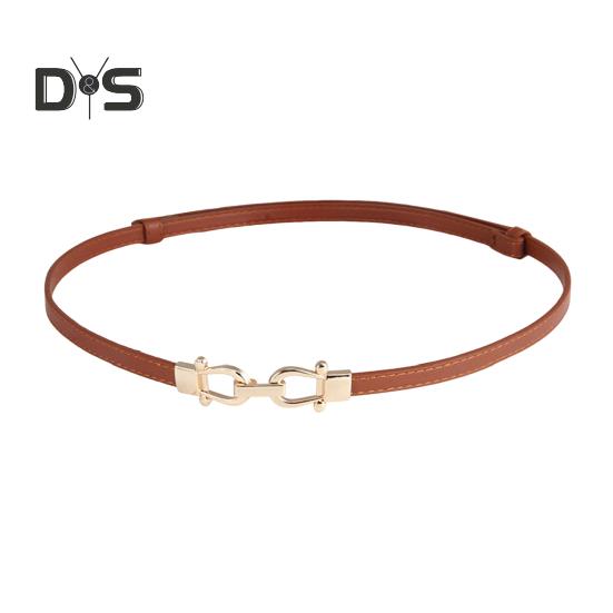 

Женский тонкий тонкий ремень, пара пряжок, дизайн талии, поясной ремень с золотой пряжкой, регулируемая длина, ремень из искусственной кожи, аксессуары для одежды вино красного