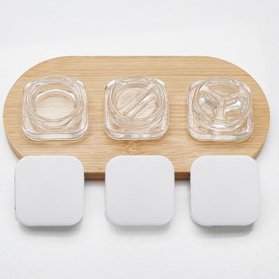 1Pcs 9Ml Glass Square Jar Skin Care Eye Cream Jars Lotion Pot Refillable Bottle Makeup Eye Shadow Storage Cosmetic Container