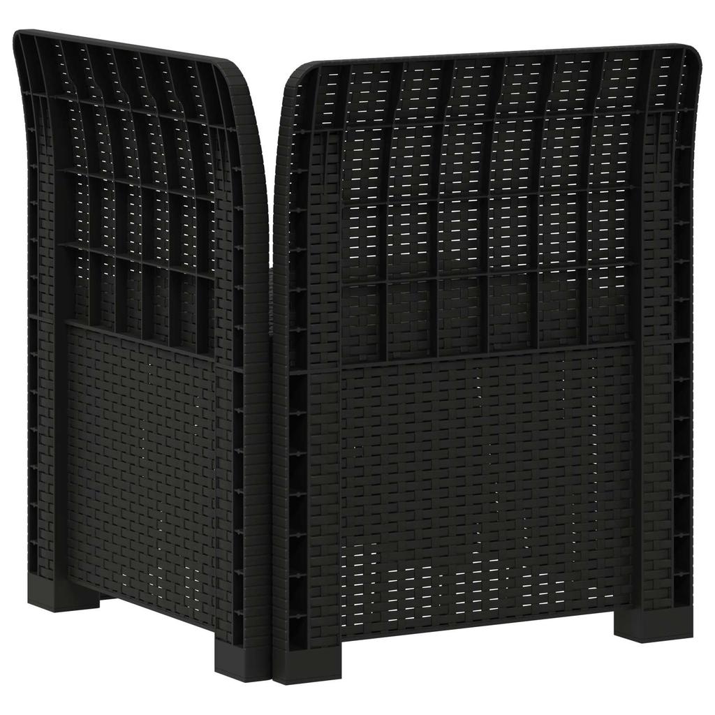 1 Seater Garden Sofa Rattan Look PP Anthracite