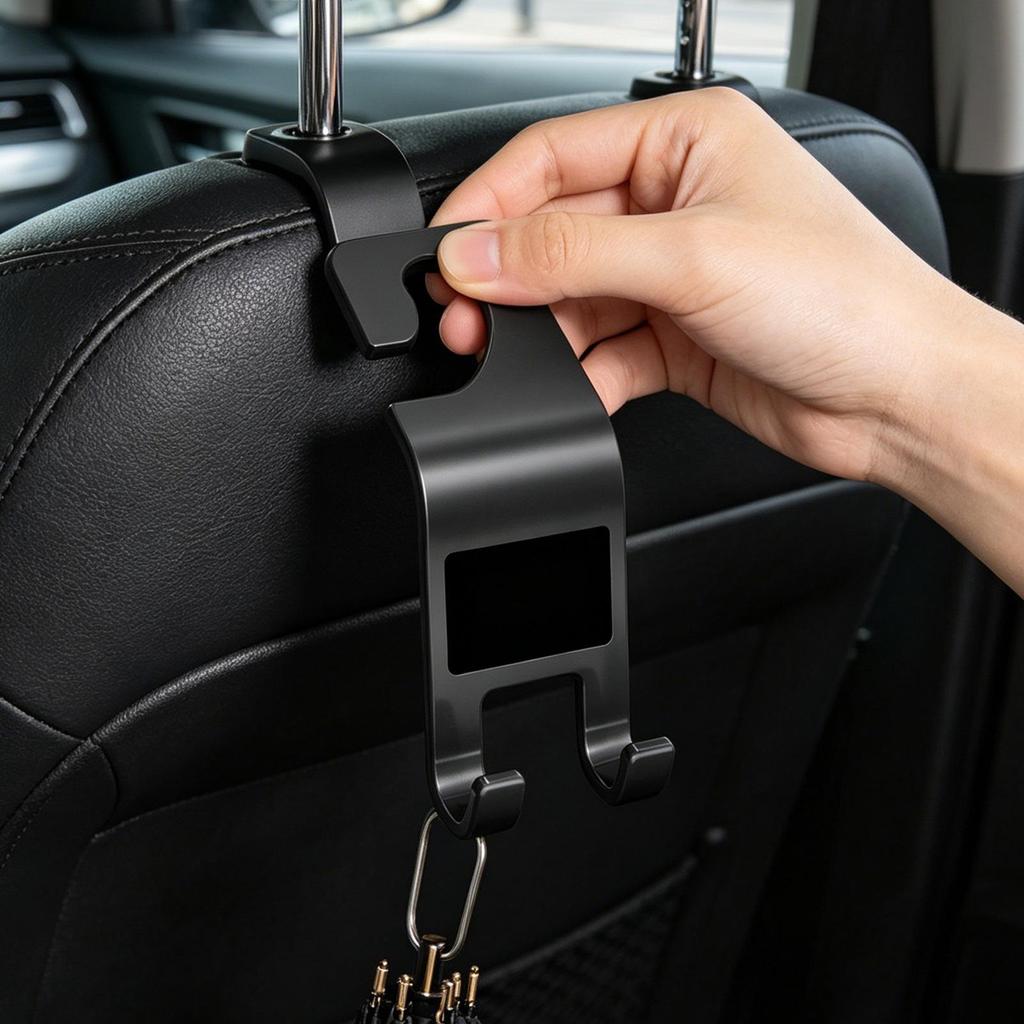 Car Hook Storage Space Saving Organizer Car Seat Headrest Hooks for Bag Clothes Truck SUV Sedan Pickup Automotive Driving Travel