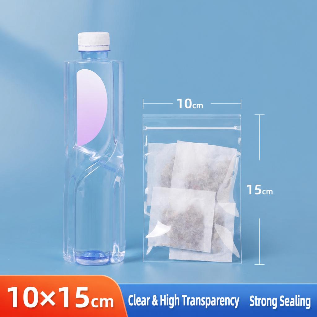Food Grade PP Ziplock Bags Clear Transparent Self Sealing Pouches for Scented Tea Fruit Dried Food Jewelry Packaging