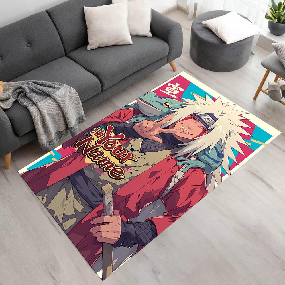 Naruto Character Personalized Text Area Rug Suitable for Outdoor Study room Living Rooms Foyer Anti-slip Rug Anime Office Decor Best for Christmas