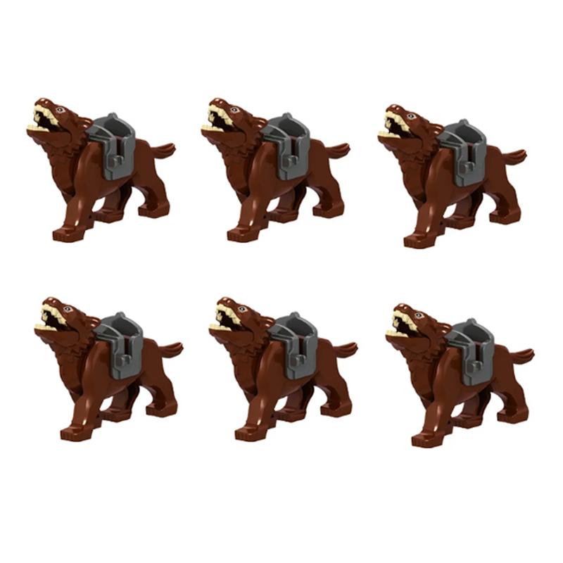 Medieval Military Building Blocks Cavalry Army Horse Animal Elephant Camel Wolf Crocodile Brick Toy Accessories S003