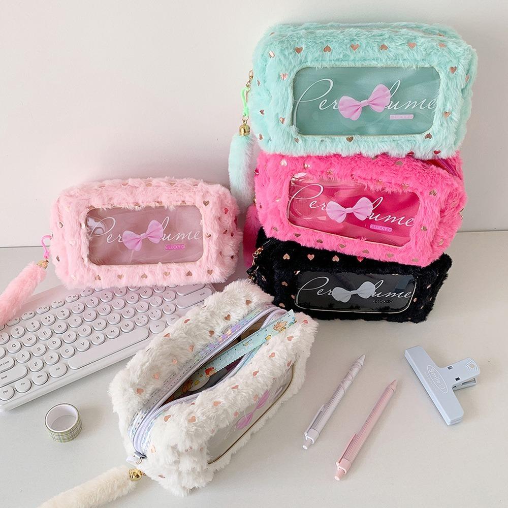 Bow Pencil Bag Multifunctional Desktop Stationery Organizer Pouch Portable Pencil Case