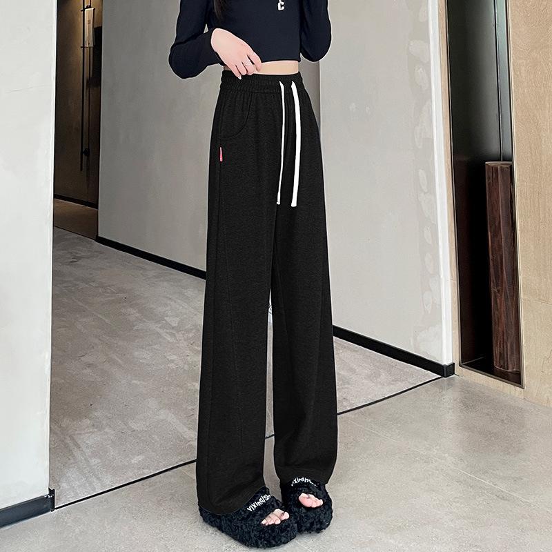 Plus Size High Waist Wide Leg Pants for Women - Spring & Autumn Casual Straight Leg Style, fits up to 200 lbs.