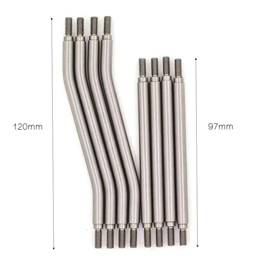 8PCS RC 1:10 Stainless Steel Adjustable Link Plastic Rod End 318mm-324mm for Axial Capra 1.9 UTB-AXI03004 1/10 RC Crawler Car