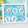 Baby's Full Moon Stereoscopic Hand Foot Printing Mud One Year Old Hand Model Souvenir 28.4x33.4CM Wooden Photo Frame Decoration