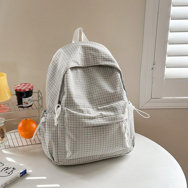 Schoolbag Japanese small fresh female ins Mori simple casual plaid versatile schoolbag junior high school college student backpack