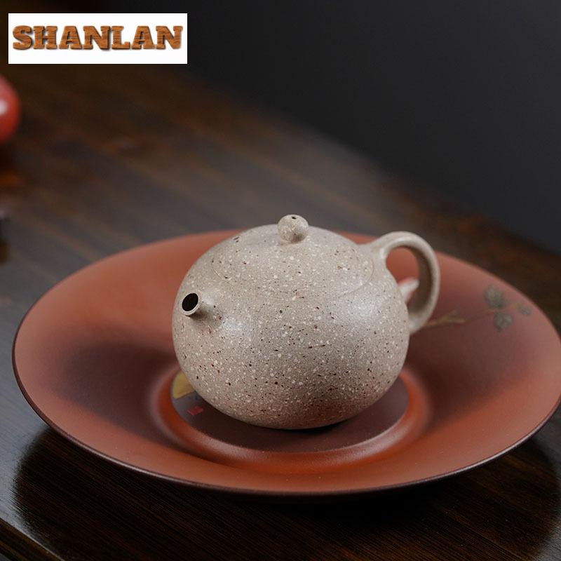 180ml Elegant Yixing Purple Clay Teapots Handmade Xishi Pot Raw Ore 8 Mesh Coarse Sand Mud Kettle With Filter Zisha Tea Set Gift