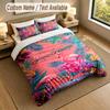 Floral Garden Theme Personalized 3Pcs Bedding Set Custom Text & Name 1 Sheet 2 Pillowcases Household Bedding 1pc