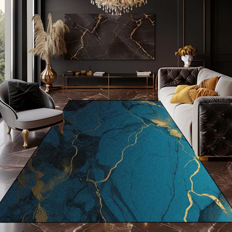 Abstract Modern Golden Marble Carpet Rugs for Living Room Bedroom Sofa Doormat Decor Kid Non-slip Floor Mat Geometric Area Rug