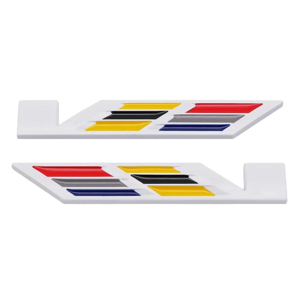 cvnqbg1 2Pcs 3D Metal V Logo Side Badge Stickers For Cadillac Escalade CTS ATS Eldorado XT4 XT5 XT6 CT4 CT5 CT6 Exterior Accessories