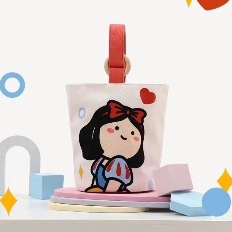 

Оригинальная иллюстрация Портативная сумка-ведро Сумка ручной клади Сумка для закусок Холщовая сумка Милая Маленькая сумка снег белый