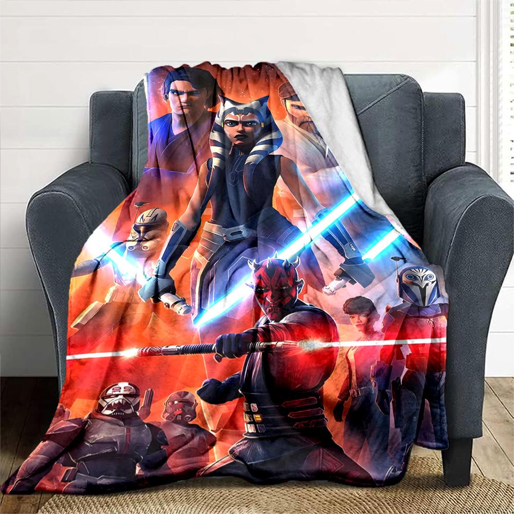 Star Wars Blanket Warmthful Decor Perfect for Chair Livingroom Seaside Four Seasons Multipurpose Playful Design Best Holiday Gift for Friends Family
