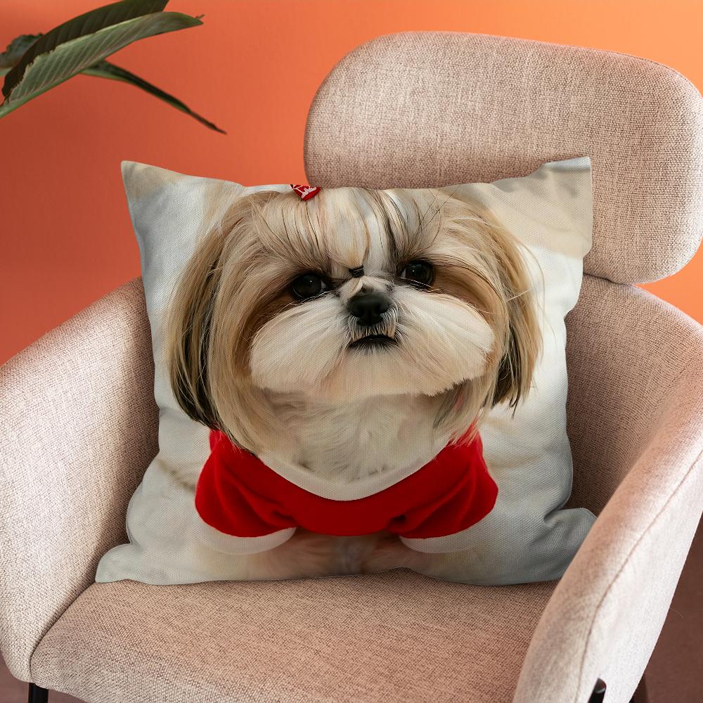 Krásný povlak na polštář Shih Tzu Měkké povlaky na polštáře pro dekoraci farmářské pohovky Domácí dekorace a Ochranný povlak na polštář