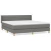 Box Spring Bed with Mattress Dark Gray 160x200 cm Fabric
