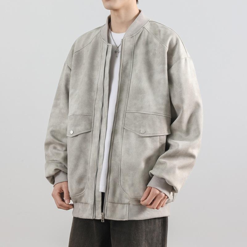 Spring New Jacket Loose Work Jacket Trendy Leather Jacket Outdoor Waterproof Leather Jacket Men Motorcycle Suit