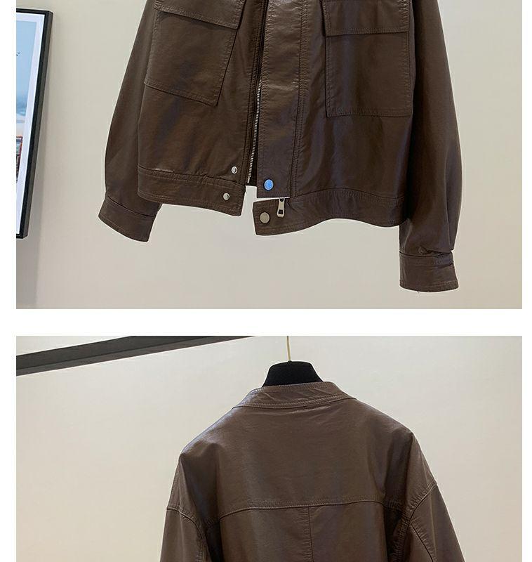 Damen Modische Retro Biker Lederjacke - 2025 Herbstkollektion, Vielseitiges Kurzes PU-Design