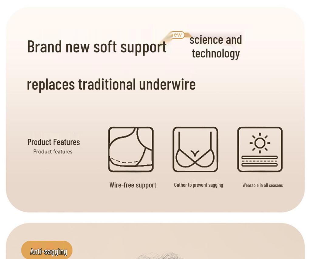 Seamless Backless U-Shaped Push-Up Bra with Thin Straps for Summer