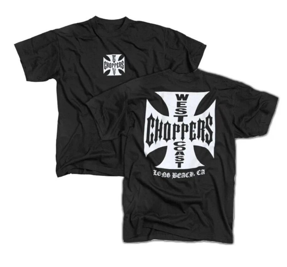 Черная футболка с графикой с двух сторон West Coast Chopper, летняя футболка унисекс XL