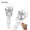 Silver Resin Big Eyes Skull Head Walking Cane Fashion Decorative Steel Stick Gentleman Elegant Cosplay Cane Knob Crosier 94cm