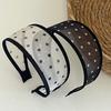 Polka Dot Pattern Hair Hoop Soft Fabric Face Washing Headband Comfortable Mesh Headband  Daily Wear