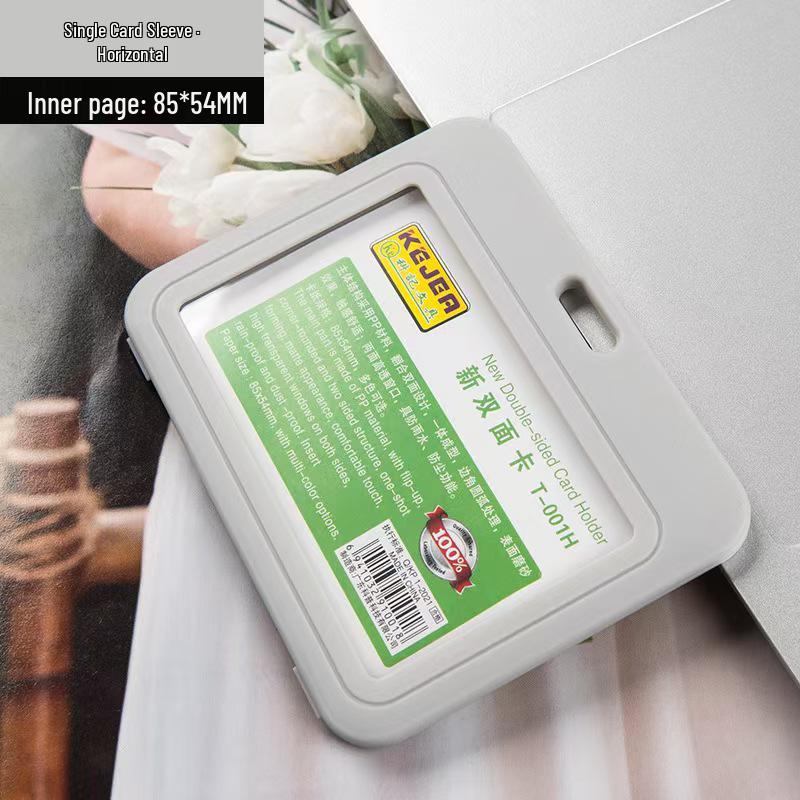 Vertical & Horizontal Double-Sided Transparent Employee Badge Holder with Color Options