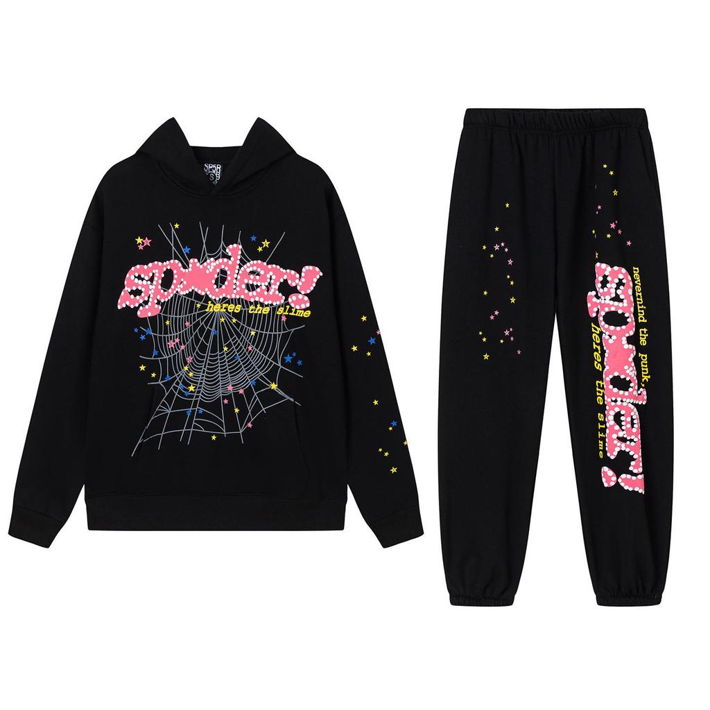 SP5der Spinnenweb Plus Velours Hoodie & Joggingbroek Set - Unisex Trendy Streetwear