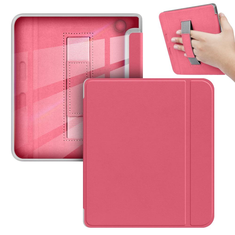 7 inch e-Reader Case Auto Wake/Sleep with Hand Strap Smart Cover Wear Resistant Acrylic Protective Shell for KOBO Libra Color/2