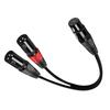 Freneci Dual DMX Y Splitter Cable 3-Pin Male to 5-Pin Female XLR Light Microphone Adapter 0.5m