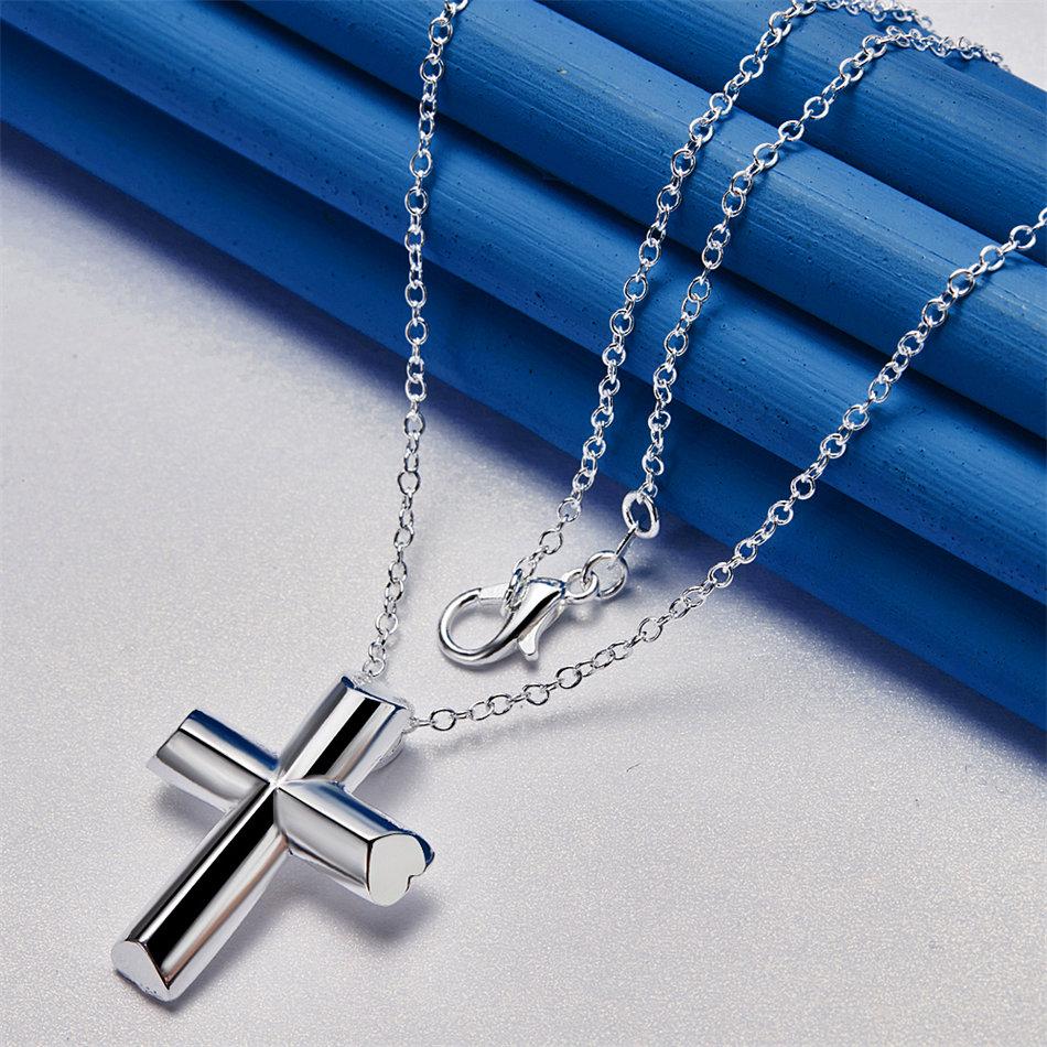 925 Sterling Silver 16-30 Inch Exquisite Cross Pendant Necklace for Women's Fashion Wedding Jewelry Gifts Accessories