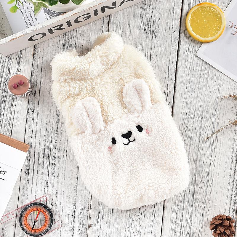 

Осенне-зимний теплый плюшевый лоскутный плюшевый мишка, милый толстый жилет в форме кролика, собаки, кошки, мультяшная одежда для маленьких собак и щенков XL