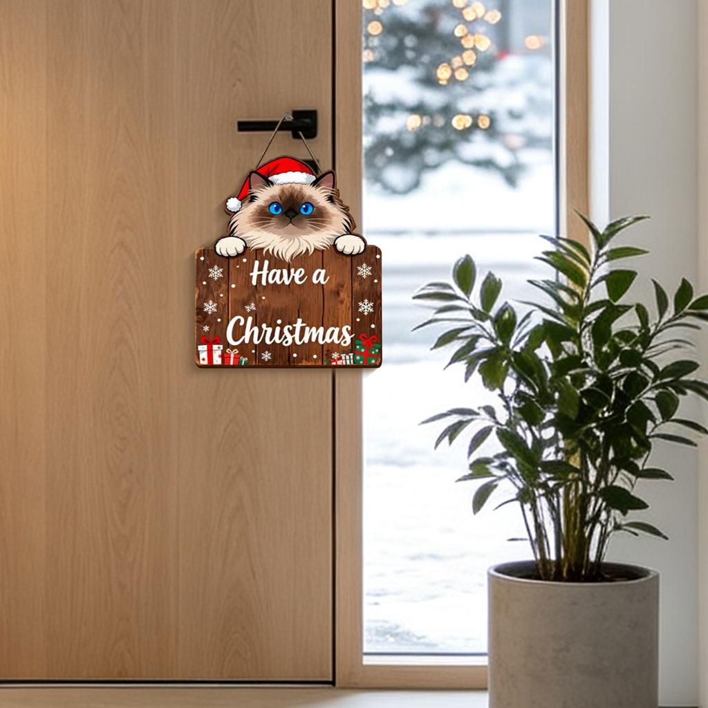 Wooden Christmas Ornament - Flat 2D Hanging Wood Decor for Christmas Tree, Holiday Party and Gift
