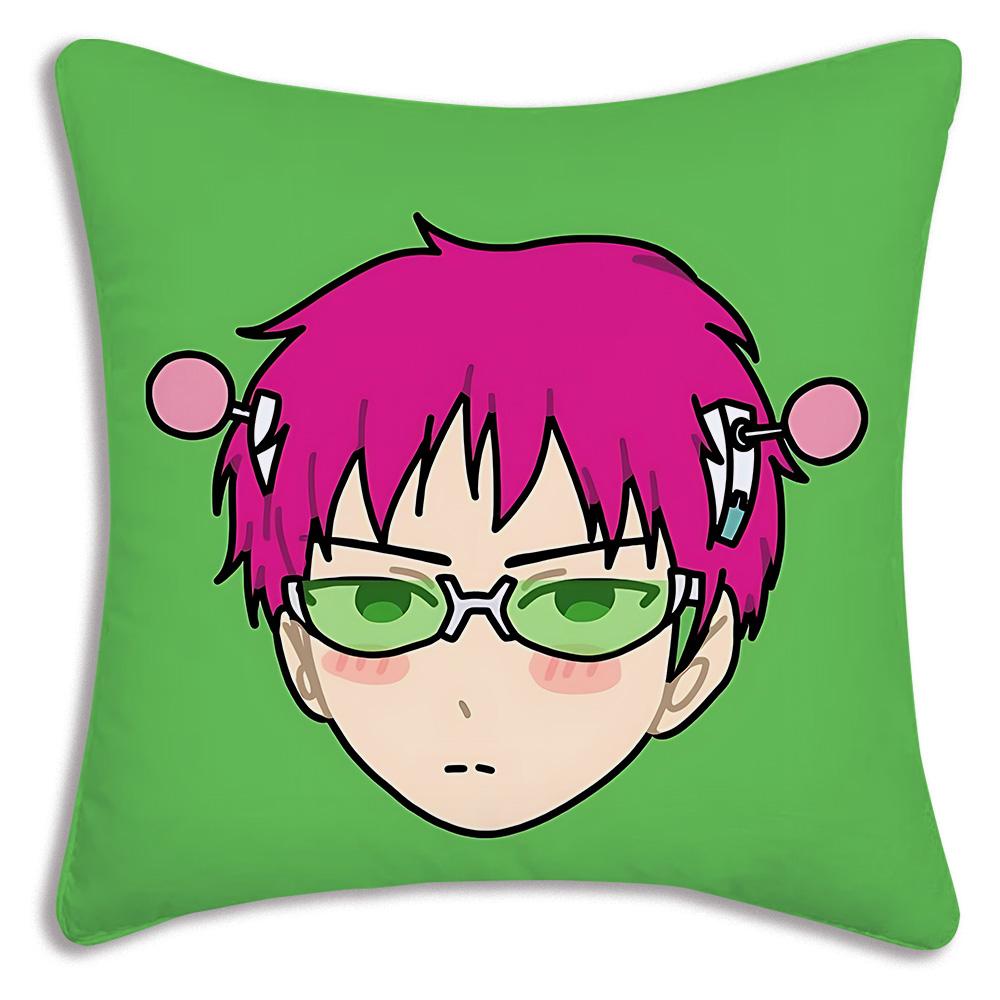 The D-Disastrous Life of Saiki K Pillow Covers Cartoon Sofa Decorative Home Double-sided Printing Short Plush Cute Cushion Cover