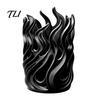 Flame Pen Cup Shape Holder, 3D Printed Hollow Pencil Cup, Modern Home Office Decor Decorative Desktop Organizer for Makeup Brush, Office, School