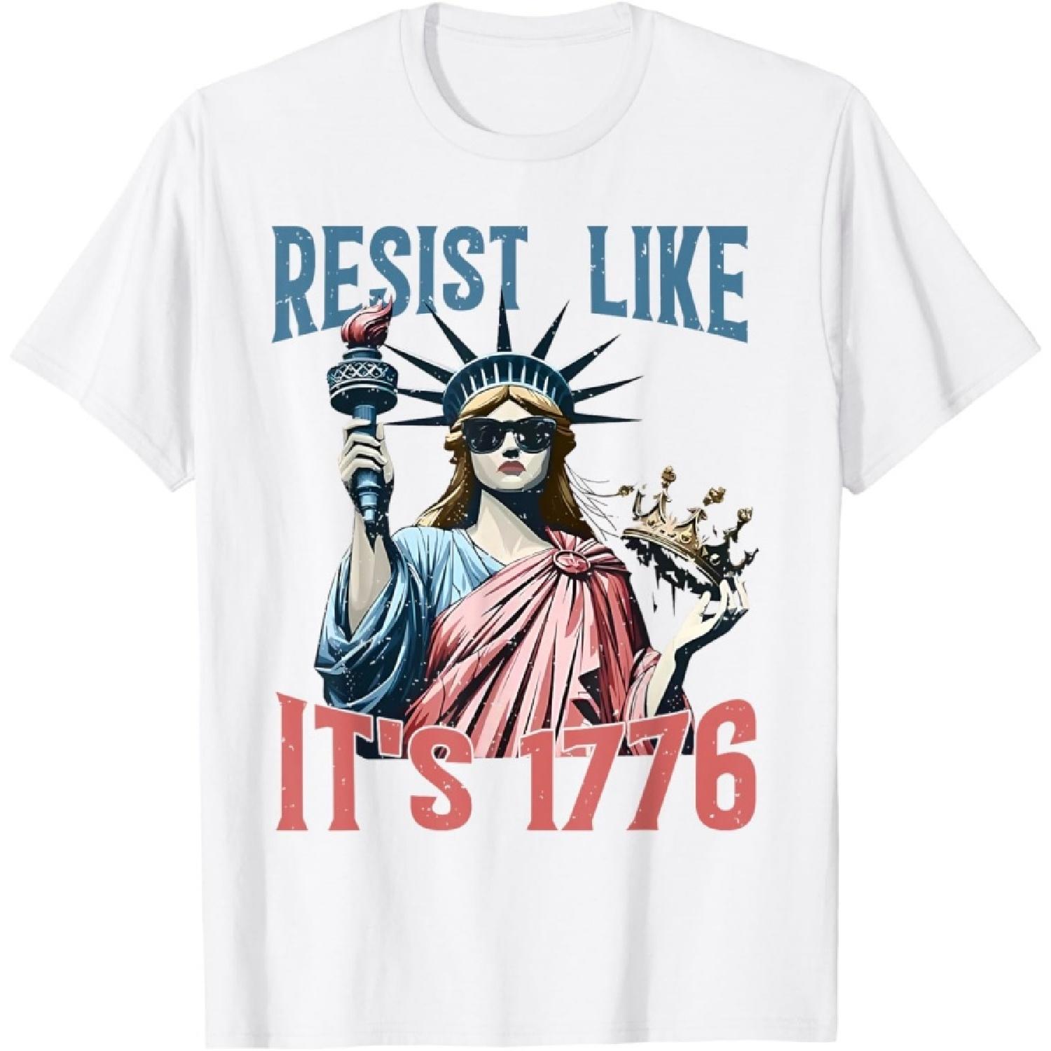 Resist Like It s 1776 No Kings Liberty Statue 4th of July T-Shirt XXXXXL белый