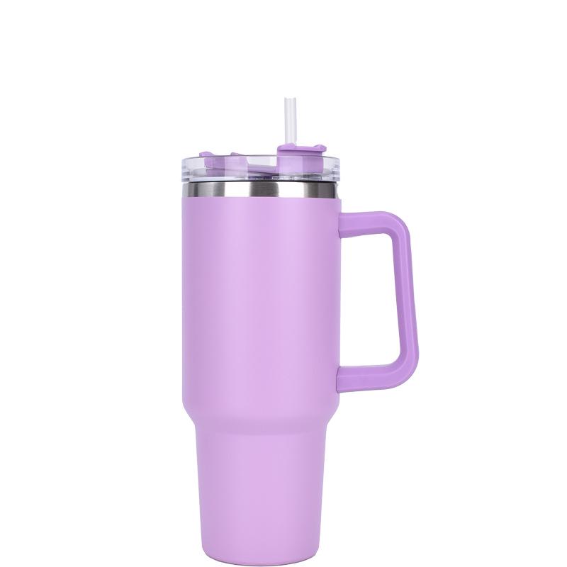 40oz Second Gen Insulated Stainless Steel Car Cup with Straw - Large Capacity Cold Preservation