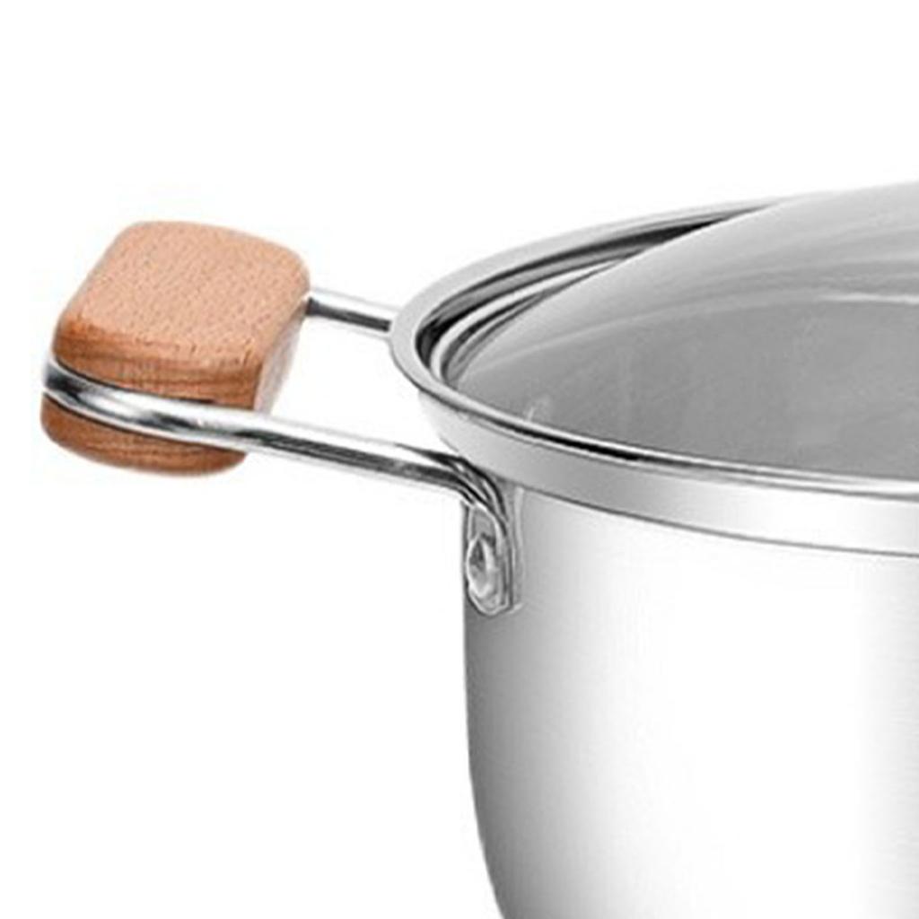 Edelstahl Suppentopf Doppelte Griffe Leicht zu Reinigen Ramen Suppe Haferbrei Kochtopf für Induktion