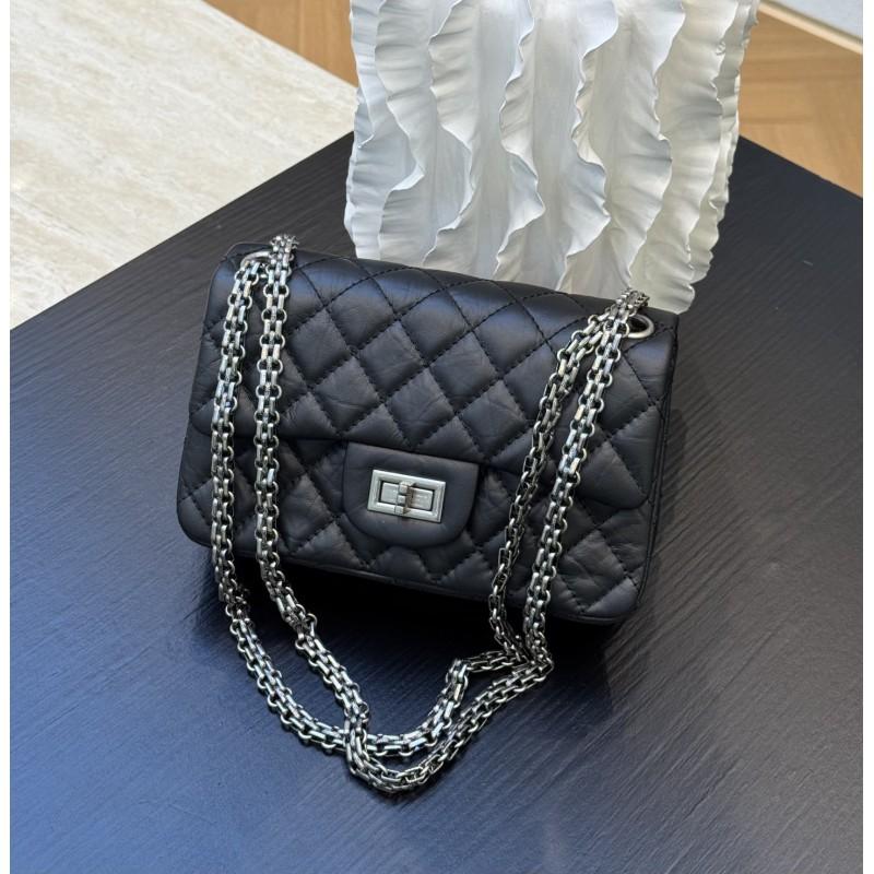 Echte Leder Kette Schultertasche Vintage Chic Crossbody Mit Gestepptem Design Verschluss