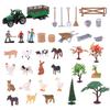 Realistic Farm Animal Figures Toy,42Pcs Farm Animal Figurines Playset Fences Frams Animal Cake Toppers Learning Toy Set