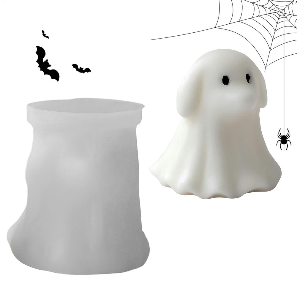 Ghost Candle Molds Halloween Candle Stencil Cute Epoxy Resin Moulds Craft Supplies For Making Chocolate Cake Decor Soap Gypsum