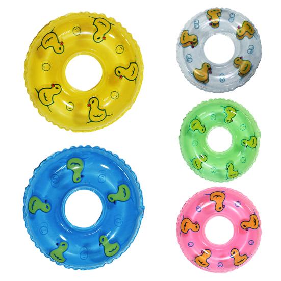 2Pcs Dollhouse Swim Ring Realistic Good Sealing PVC Cute Mini Doll Swimming Ring Miniature Ornament for Gift