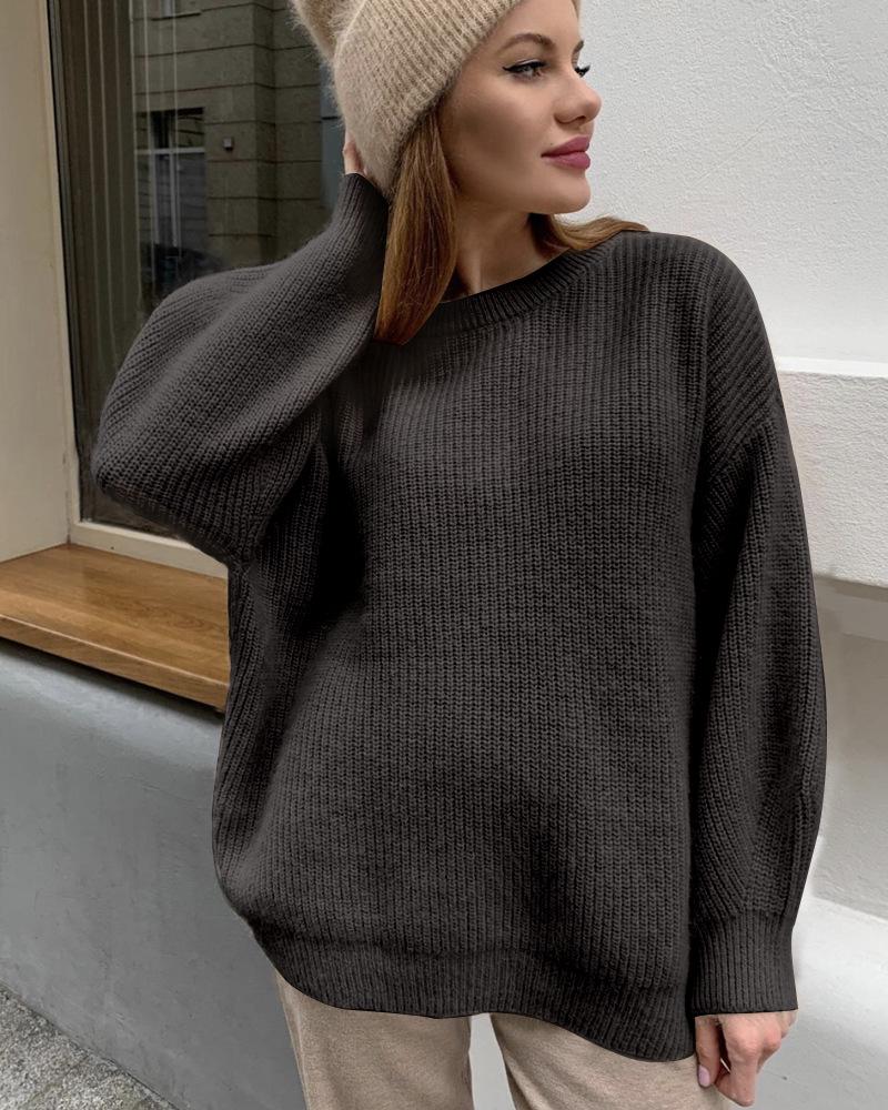 Autumn Winter Faux Mink Loose Knit Sweater - European American Style for Women