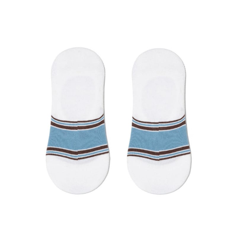 KODAK Apparel Striped Multi No-Show Socks S.BLUE