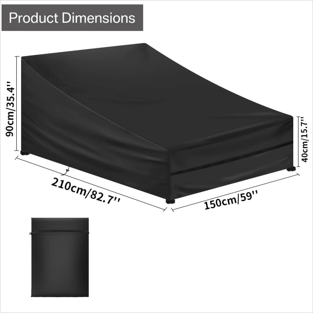 Garden Lounge Covers Waterproof Oxford Fabric Windproof Anti-UV Outdoor Sun Lounger Cover Durable Patio Furniture Protector