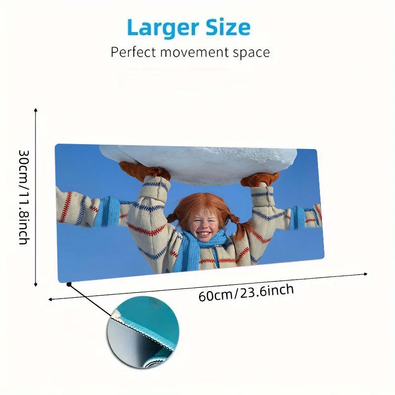 Pippi Longstocking Large Size Mouse Pad Large Gaming Table Cushion Non-slip Laptop Tablet Big Mousepad XXL Mat Mini PC Playmat With Lock edge