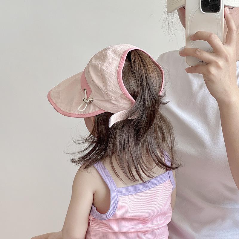 Children's sun hat spring and summer thin quick-drying big brim cap, cute sunscreen baseball cap for boys and girls