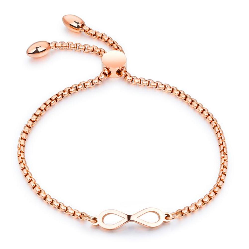 Fashion Lucky Infinity Bracelet Adjustable Women Bracelet Jewelry  Stainless Steel Chain Bowknot Bracelets